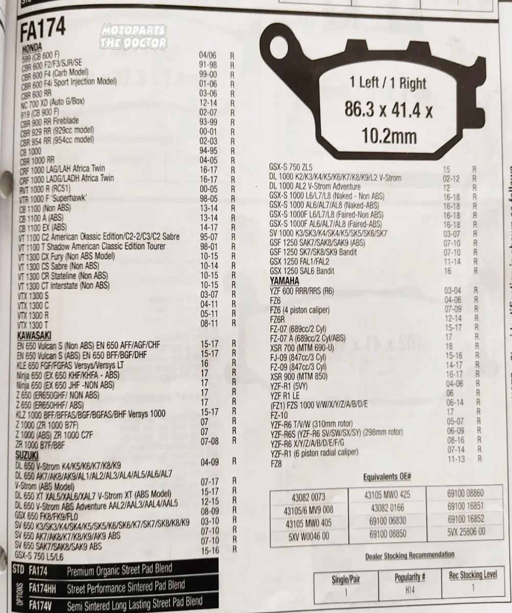 Balatas Trasera Moto Suzuki Dl650 Gsx 650 Sv 650 Gsx-s 750 - Imagen 2