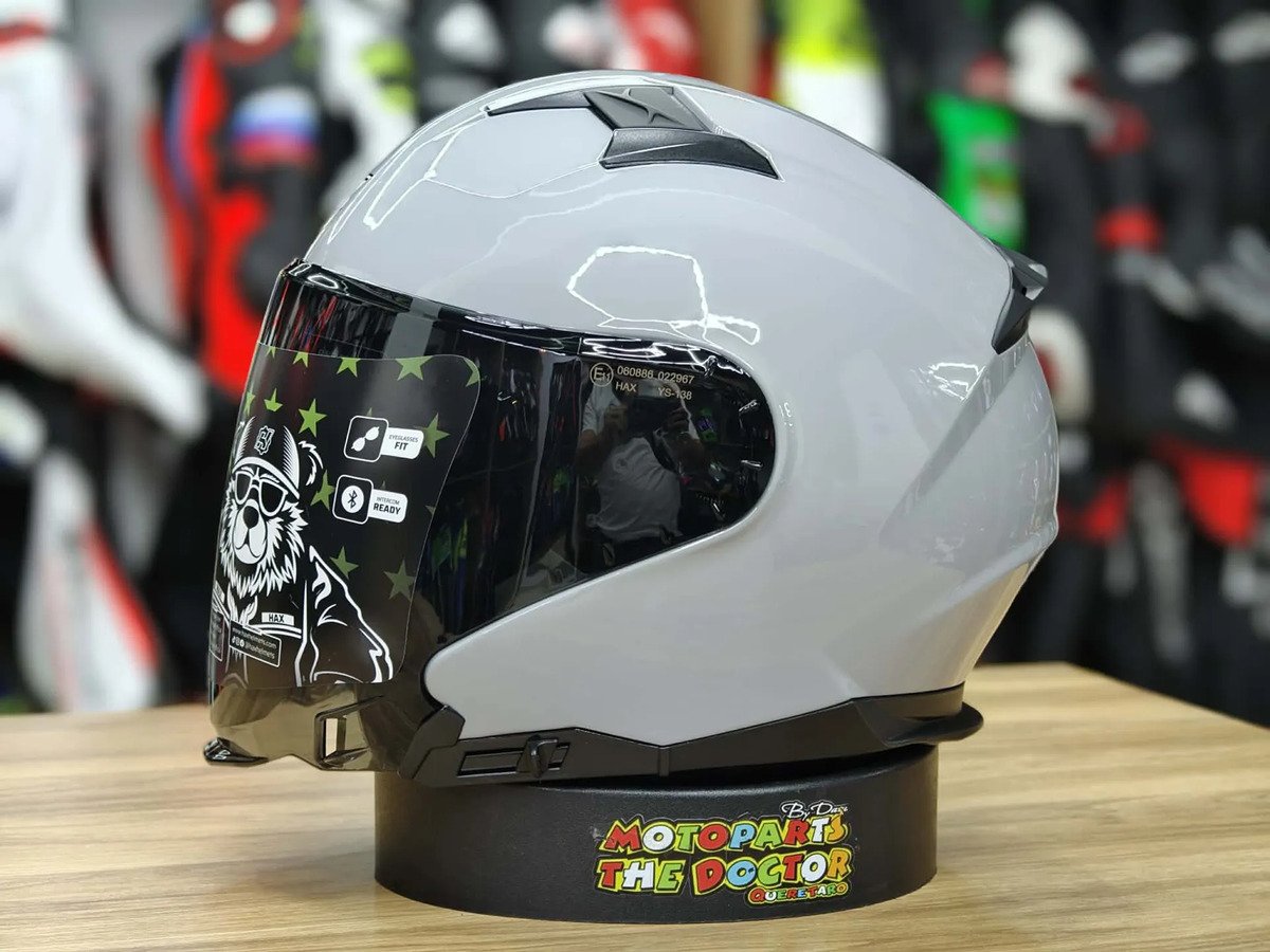 Casco Para Moto Abatible Hax-emerald Gris Concrete Dot /ece - Imagen 4