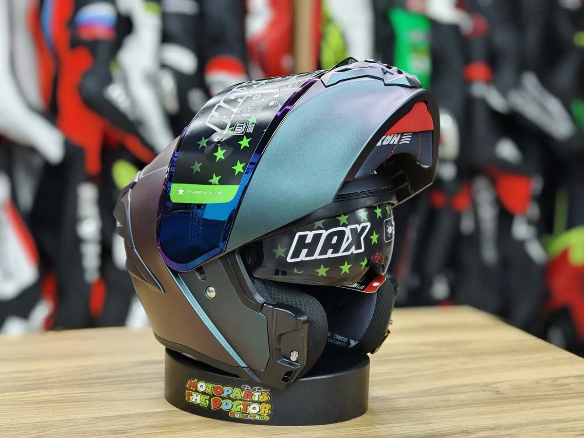 Casco Abatible Hax Obsidian Aurora Mate Tornasol Aurora Mate - Imagen 3