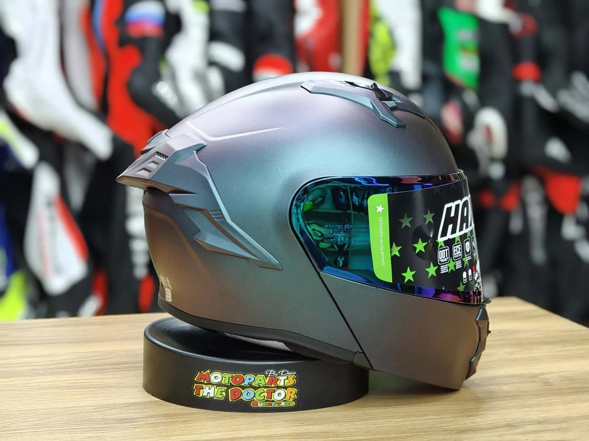 Casco Abatible Hax Obsidian Aurora Mate Tornasol Aurora Mate - Imagen 4