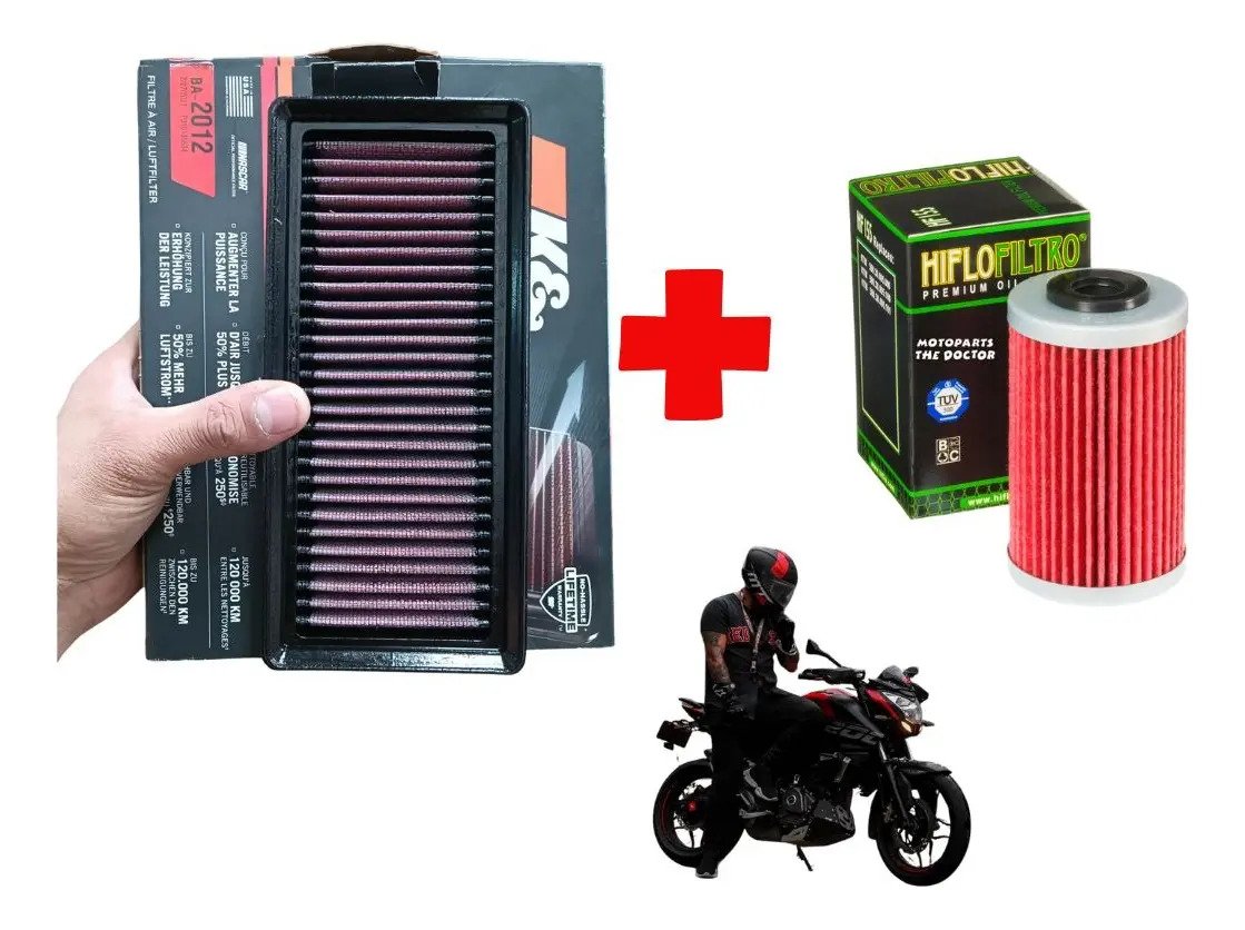 Kit Filtros De Aire+aceite P/ Pulsar Ns 200 - Imagen 2
