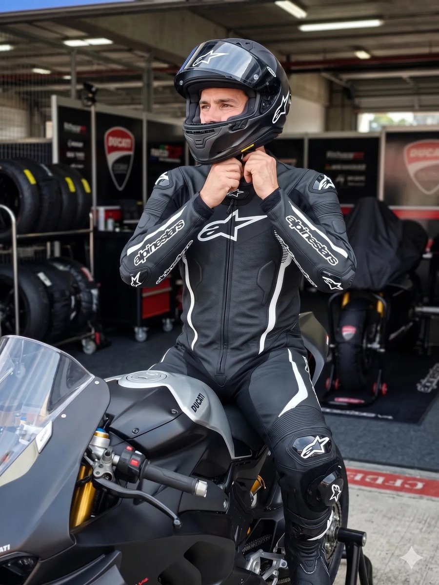 Traje Mono De Piel Motociclista Fusion Motoparts - Imagen 2