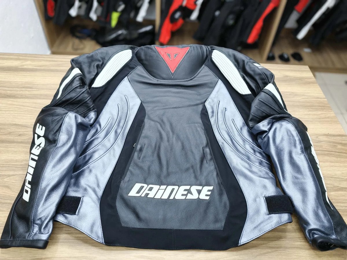 Chamarra Para Motocicletas Cuero Negro Gris Dainese Avro 4 - Imagen 4