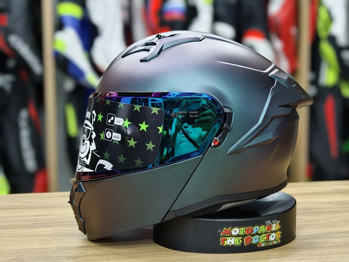 Casco Abatible Hax Obsidian Aurora Mate Tornasol Aurora Mate - Imagen 6