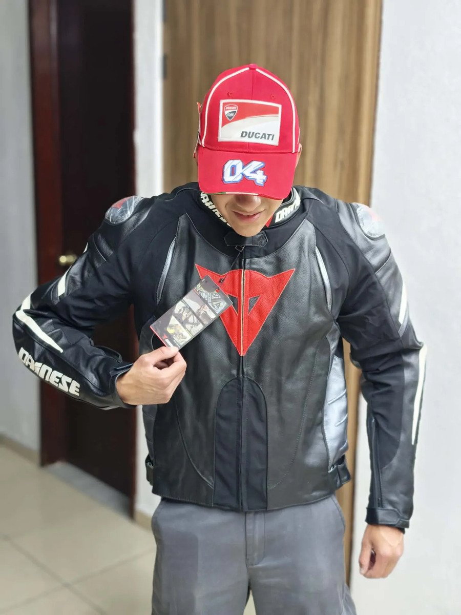 Chamarra Para Motocicletas Cuero Negro Gris Dainese Avro 4 - Imagen 2