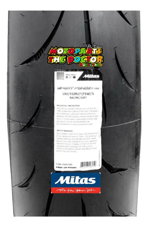 Llanta Mitas Sport Force+ Racing Soft 180/55 17 R6 Zx Gsxr - Imagen 3