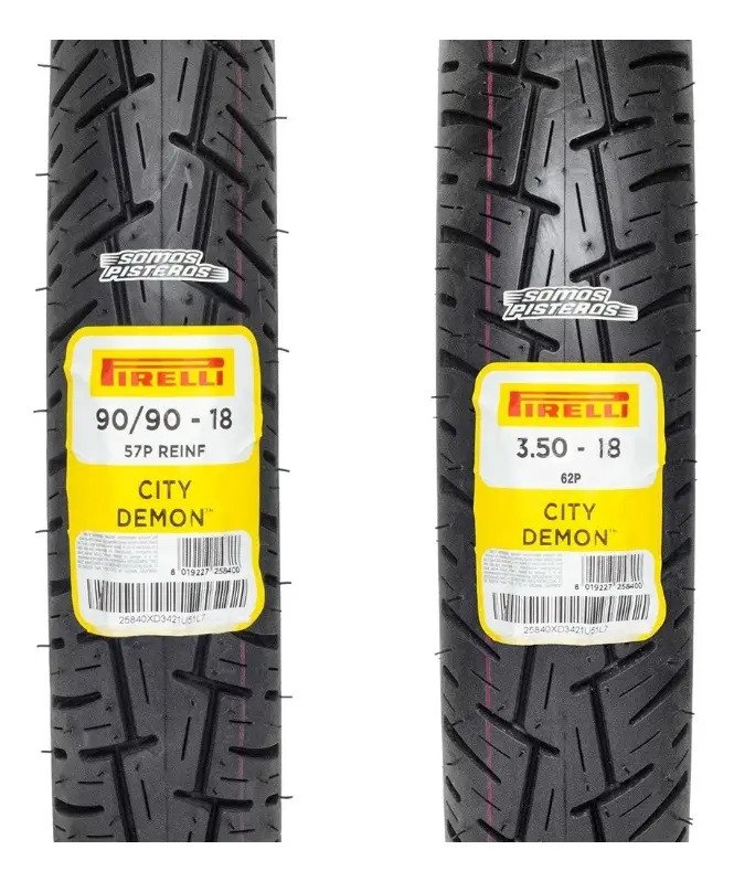 Llantas 90/90 18 57p Cc Y 3.50 18 62p Cc City Demon Pirelli - Imagen 3