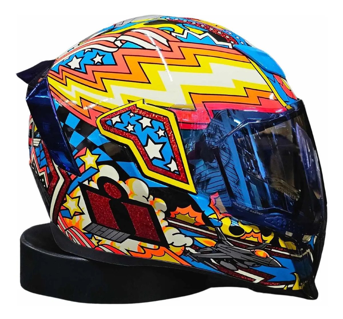 Casco Icon Airflite Flyboy Blue+ 2 Micas Original - Imagen 2