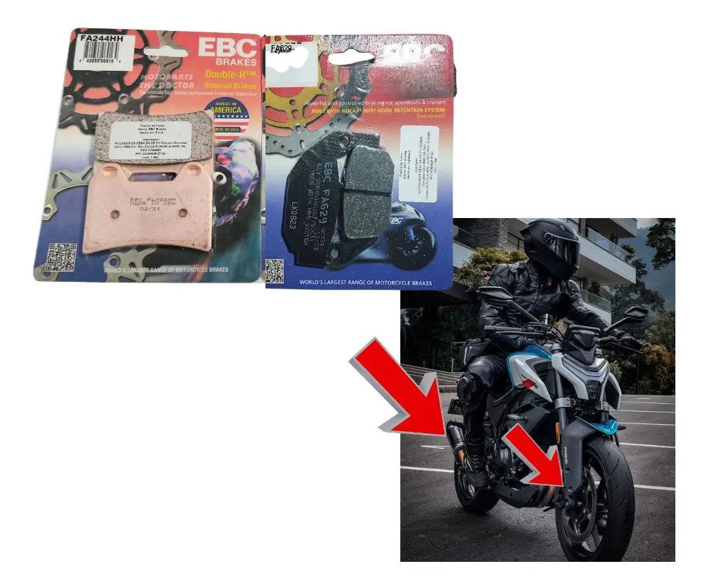 Cf Moto 450 Nk Juego De Balatas Ebc Fa244hh Fa629 Del/tras - Imagen 3