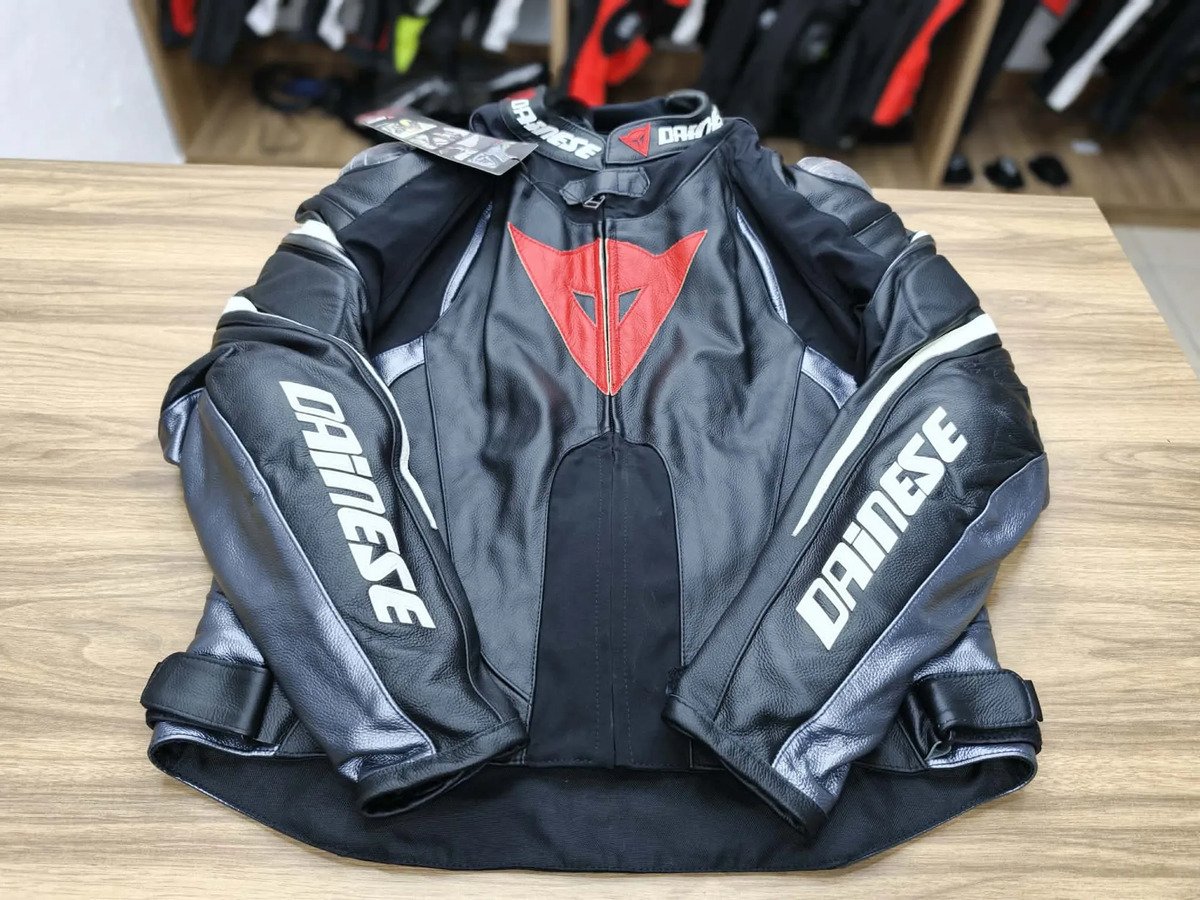 Chamarra Para Motocicletas Cuero Negro Gris Dainese Avro 4 - Imagen 5