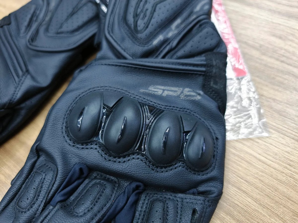 Guantes De Piel Motociclista Sp-8 V3 Ngo/black - Imagen 2