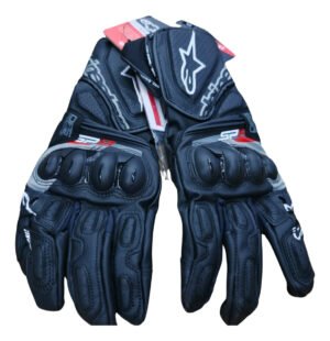 Guantes De Piel Motociclista Sp-8 V3 Ngo/gris