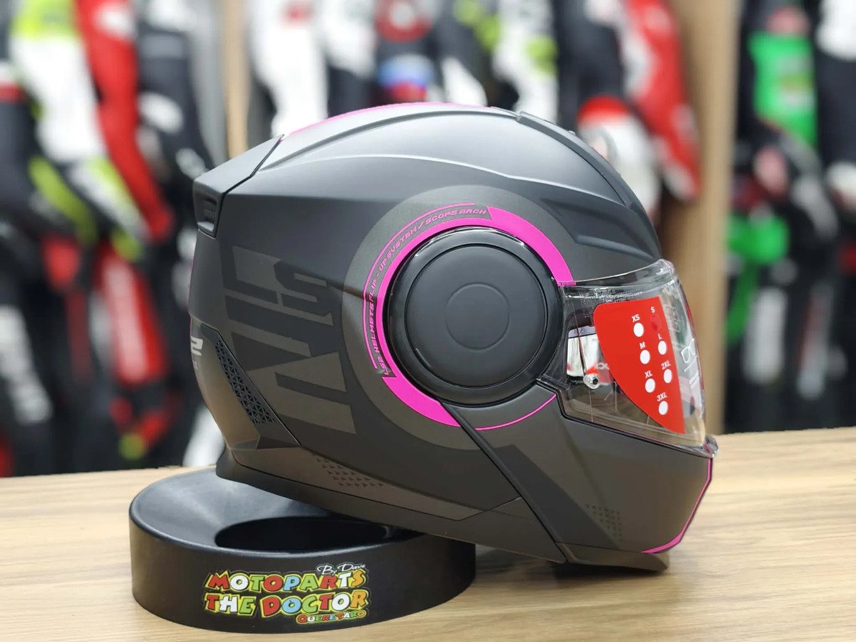 Casco Abatible Ls2 Scope Ii Arch Titanium Rosa Mate Ece2206 - Imagen 4