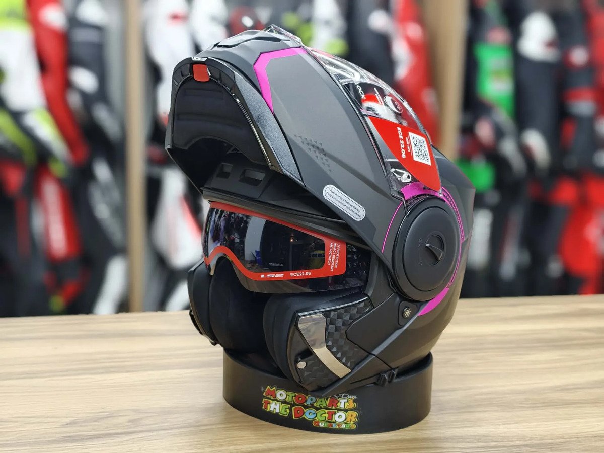 Casco Abatible Ls2 Scope Ii Arch Titanium Rosa Mate Ece2206 - Imagen 3