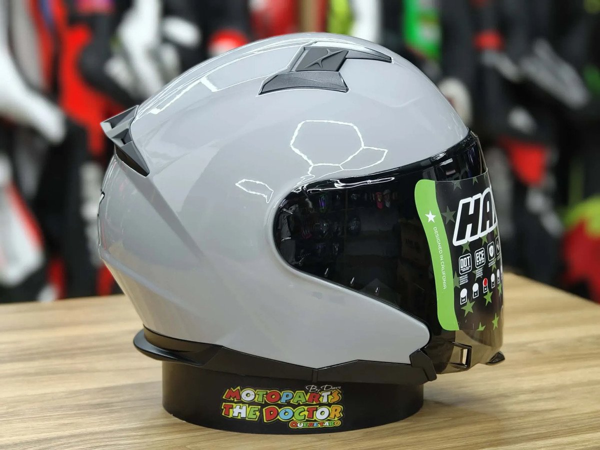 Casco Para Moto Abatible Hax-emerald Gris Concrete Dot /ece - Imagen 2