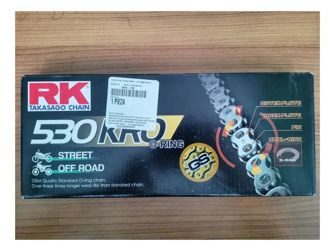 Cadena Rk 530 Oro 120 L Japon O-ring 1000rr Gsxr 1000 R6s - Imagen 2