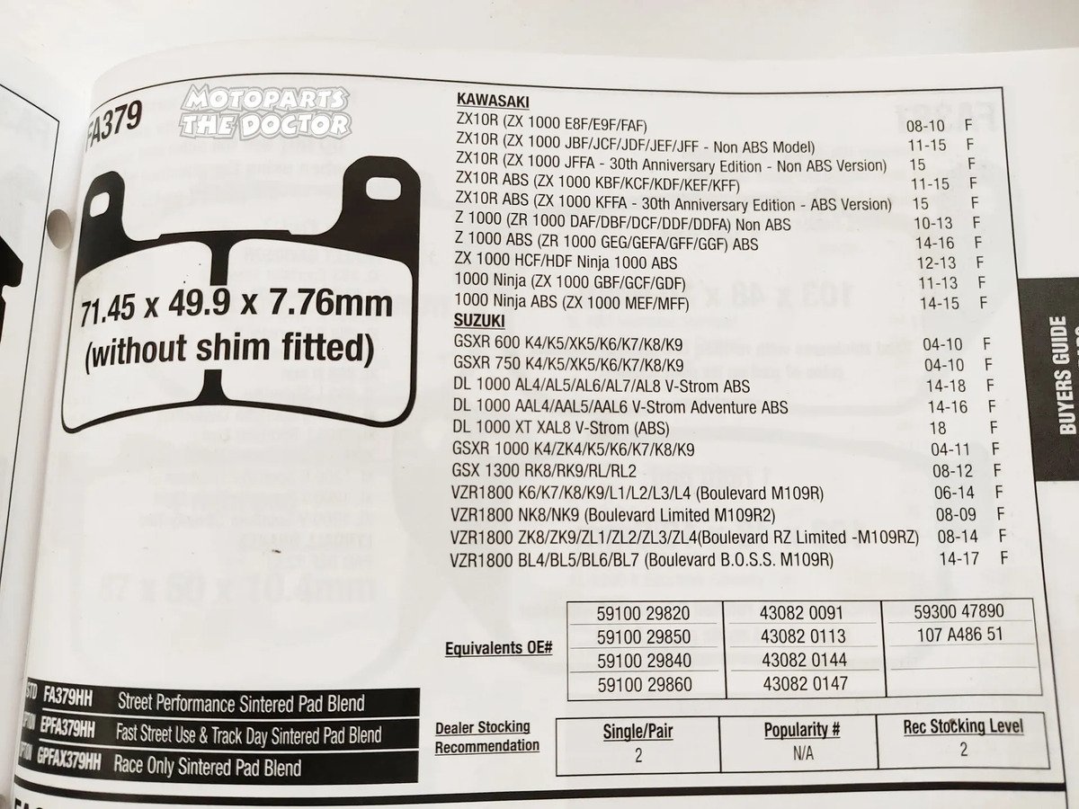 Balatas Del Promoto Gsxr 600 750 04 10 1000 04 11 Zx10r Haya - Imagen 4