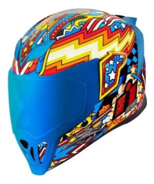 Casco Icon Airflite Flyboy Blue+ 2 Micas Original