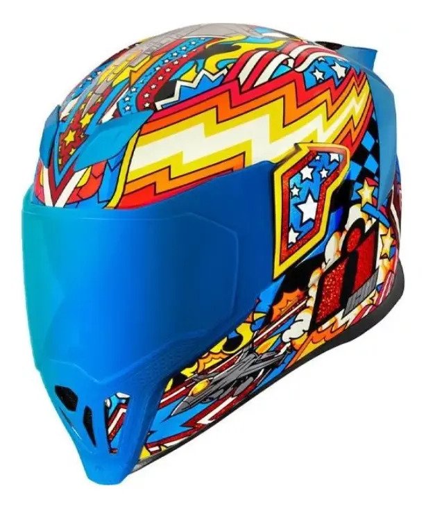 Casco Icon Airflite Flyboy Blue+ 2 Micas Original