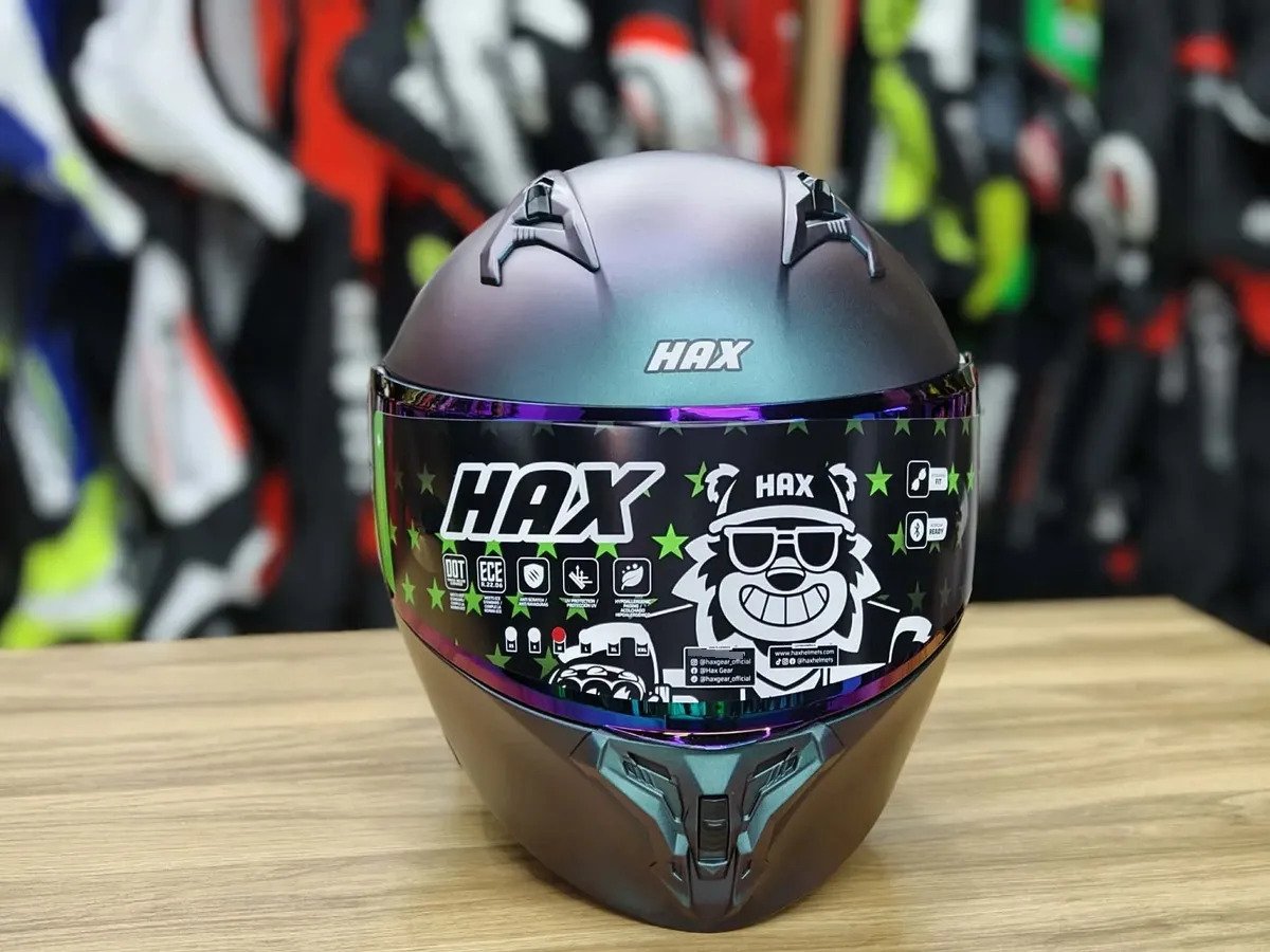 Casco Abatible Hax Obsidian Aurora Mate Tornasol Aurora Mate - Imagen 2