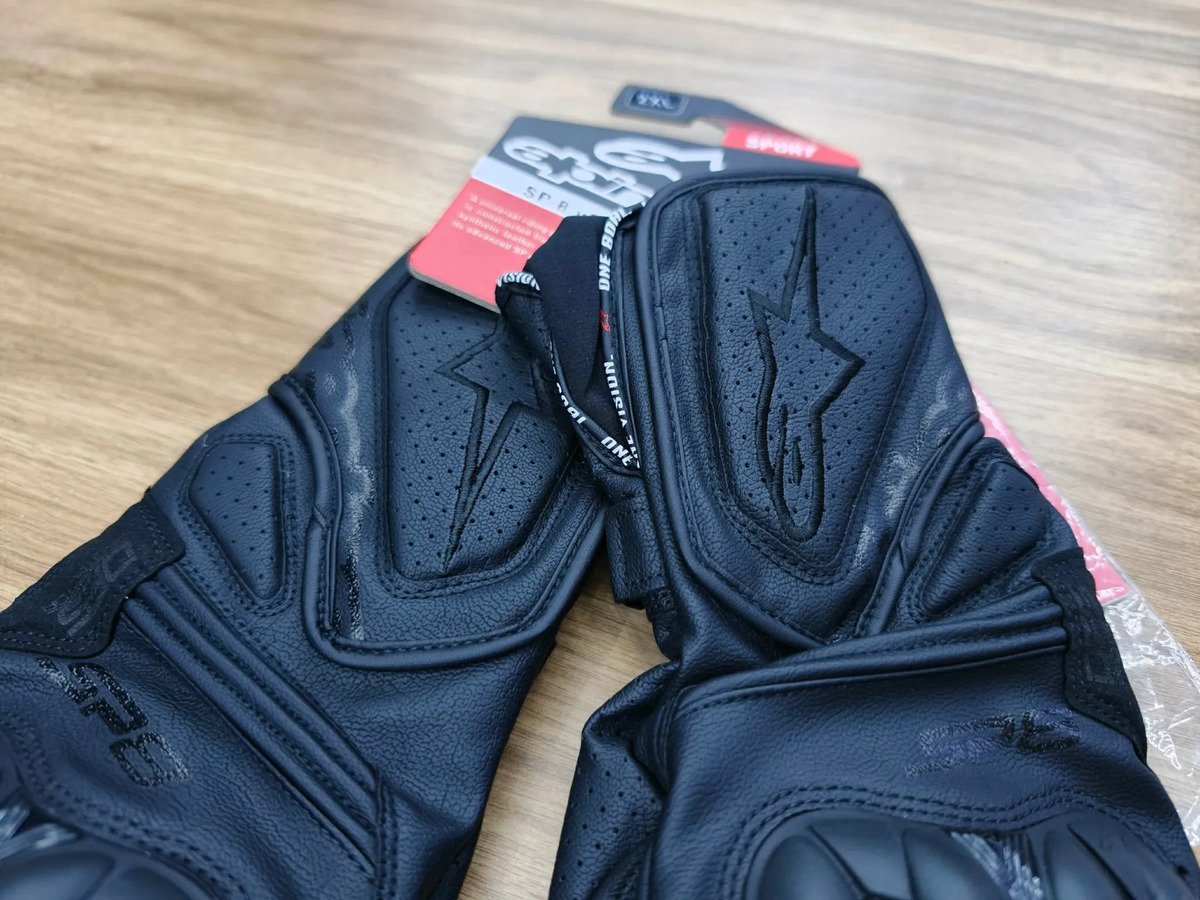 Guantes De Piel Motociclista Sp-8 V3 Ngo/black - Imagen 3