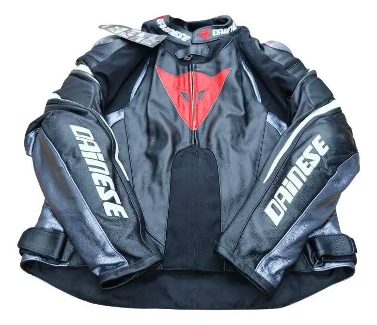 Chamarra Para Motocicletas Cuero Negro Gris Dainese Avro 4
