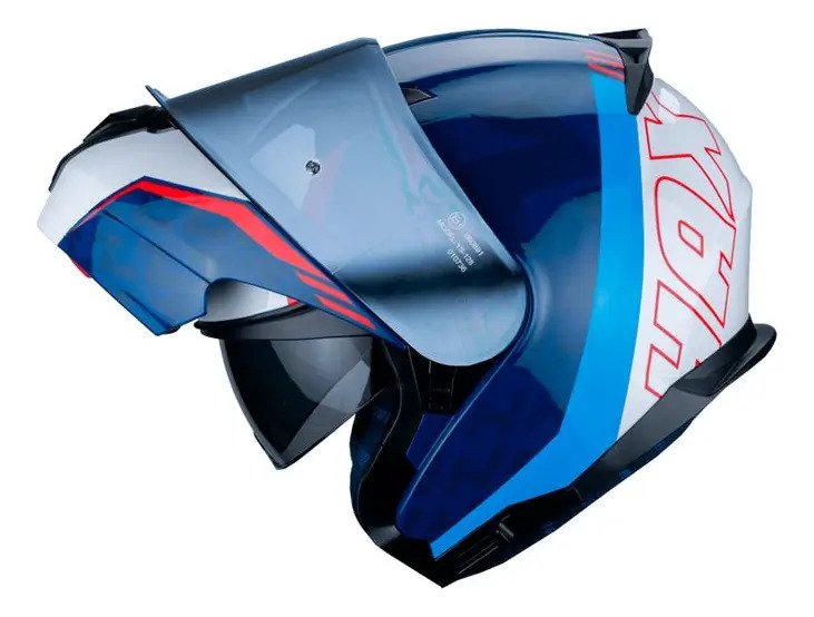 Casco Moto Abatible Amatista Wind Color Azul/blanco/rojo - Imagen 2
