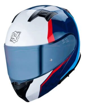 Casco Moto Abatible Amatista Wind Color Azul/blanco/rojo