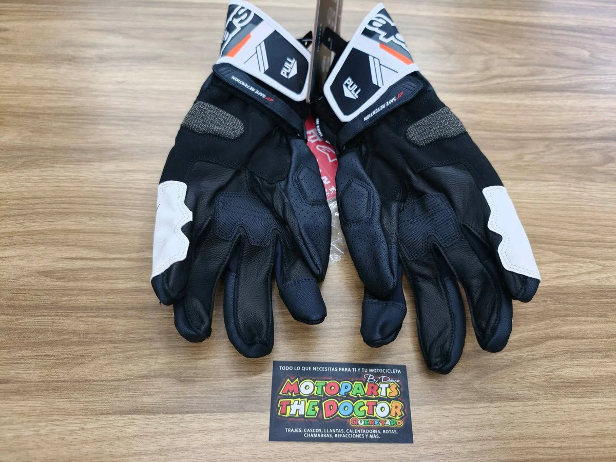 Guantes De Piel Motociclista Sp-8 V3 Ngo/blanco - Imagen 3