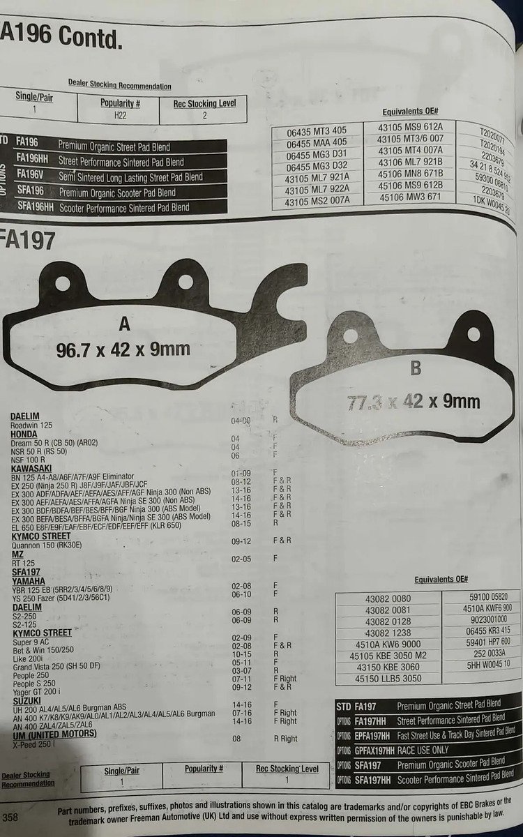 Balatas Ebc Kawasaki Ninja 400 17-21 Z400 19-21 Fa197 - Imagen 3