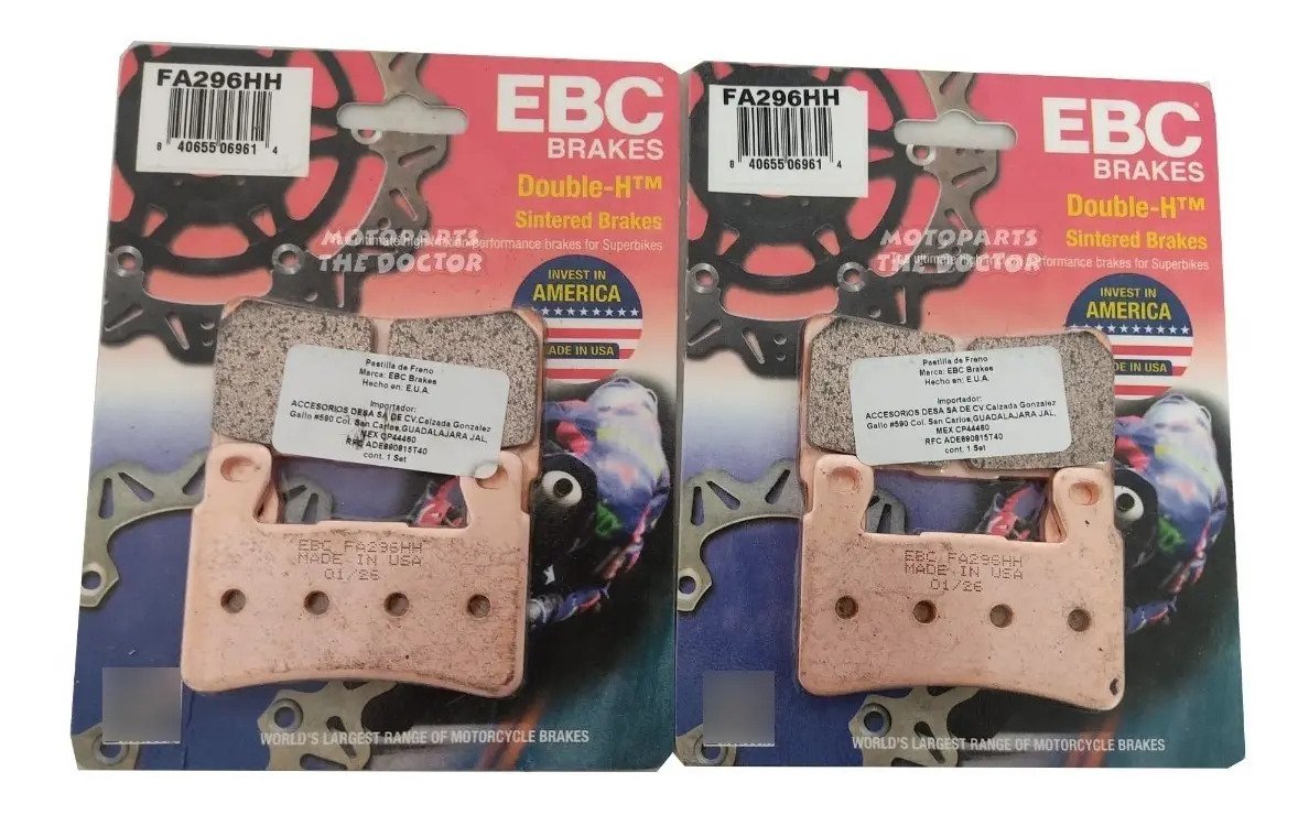 Balatas Ebc Fa296hh Harley Honda Cbr 600 Kawasaki Zx6r