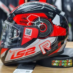 Casco Integral LS2 Rapid II Stratus (FF353) Negro / Rojo / Plata - Certificación ECE 22.06