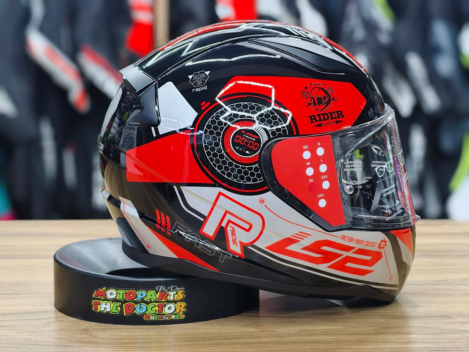 Casco Integral LS2 Rapid II Stratus (FF353) Negro / Rojo / Plata - Certificación ECE 22.06 - Imagen 4