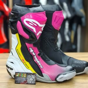 Botas De Moto Alpinestars Supertech R Negras Rosa Pista Originales